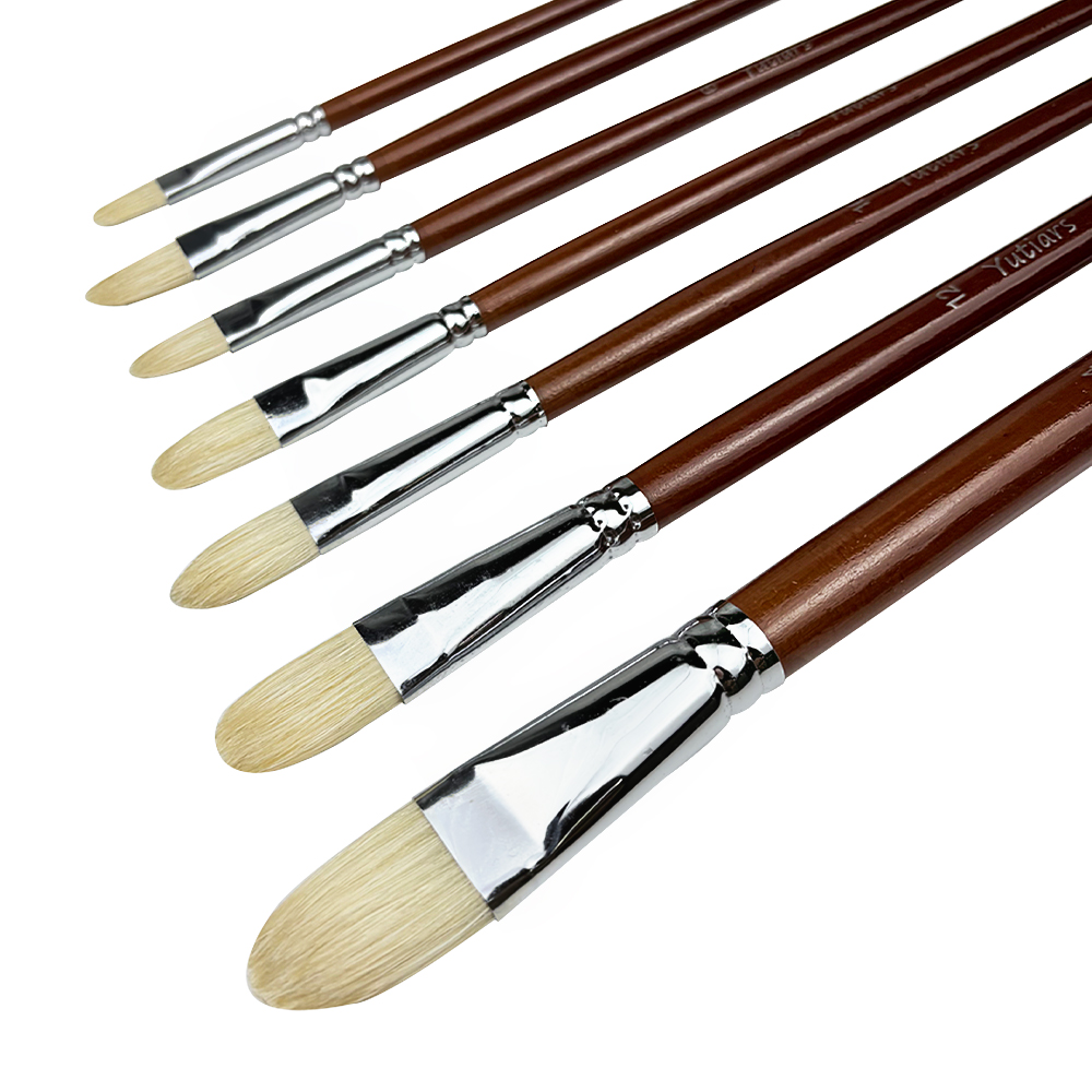 Model Kit Acrylic Paint - Professional Hog Bristle Filbert Oil Paint