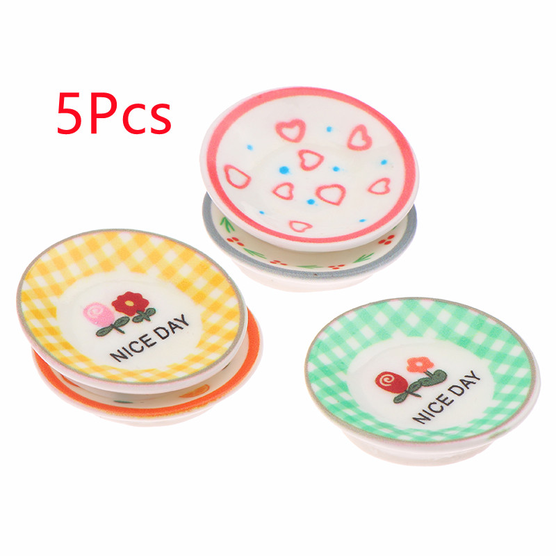 5Pcs 1/12 Dollhouse Mini Plate - огляд і ціна Model Kitchen Set