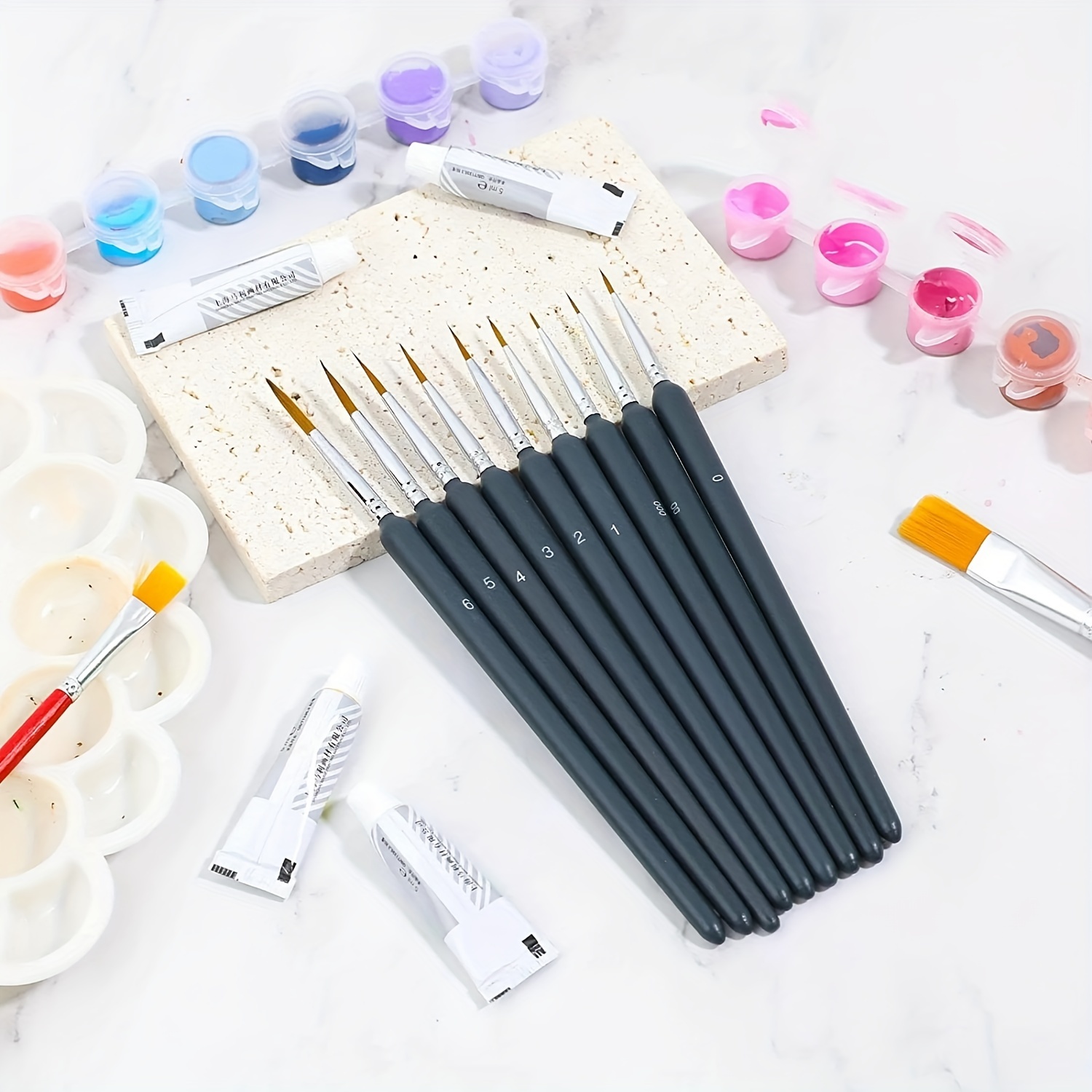 11/22pcs Miniature Paint Brush - огляд і ціна Model Kit Acrylic Paint