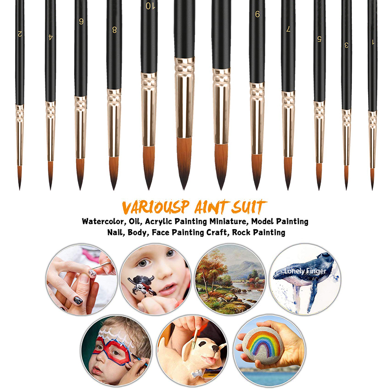 12/24/48pcs Paint Brushes Set  - огляд і ціна Model Kit Acrylic Paint