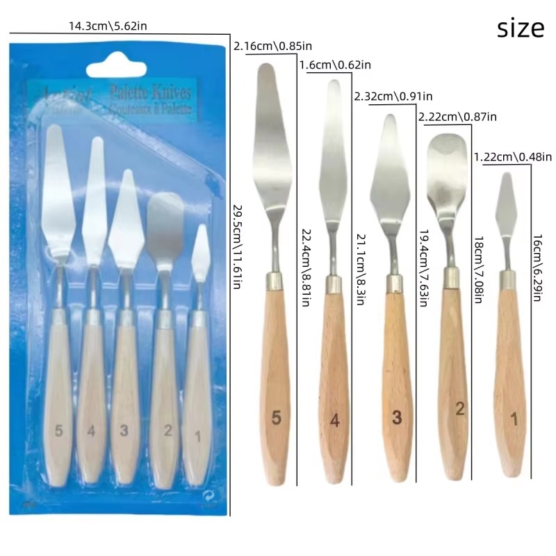 5Pcs Wooden Handle Painting Pa - огляд і ціна Model Kit Acrylic Paint